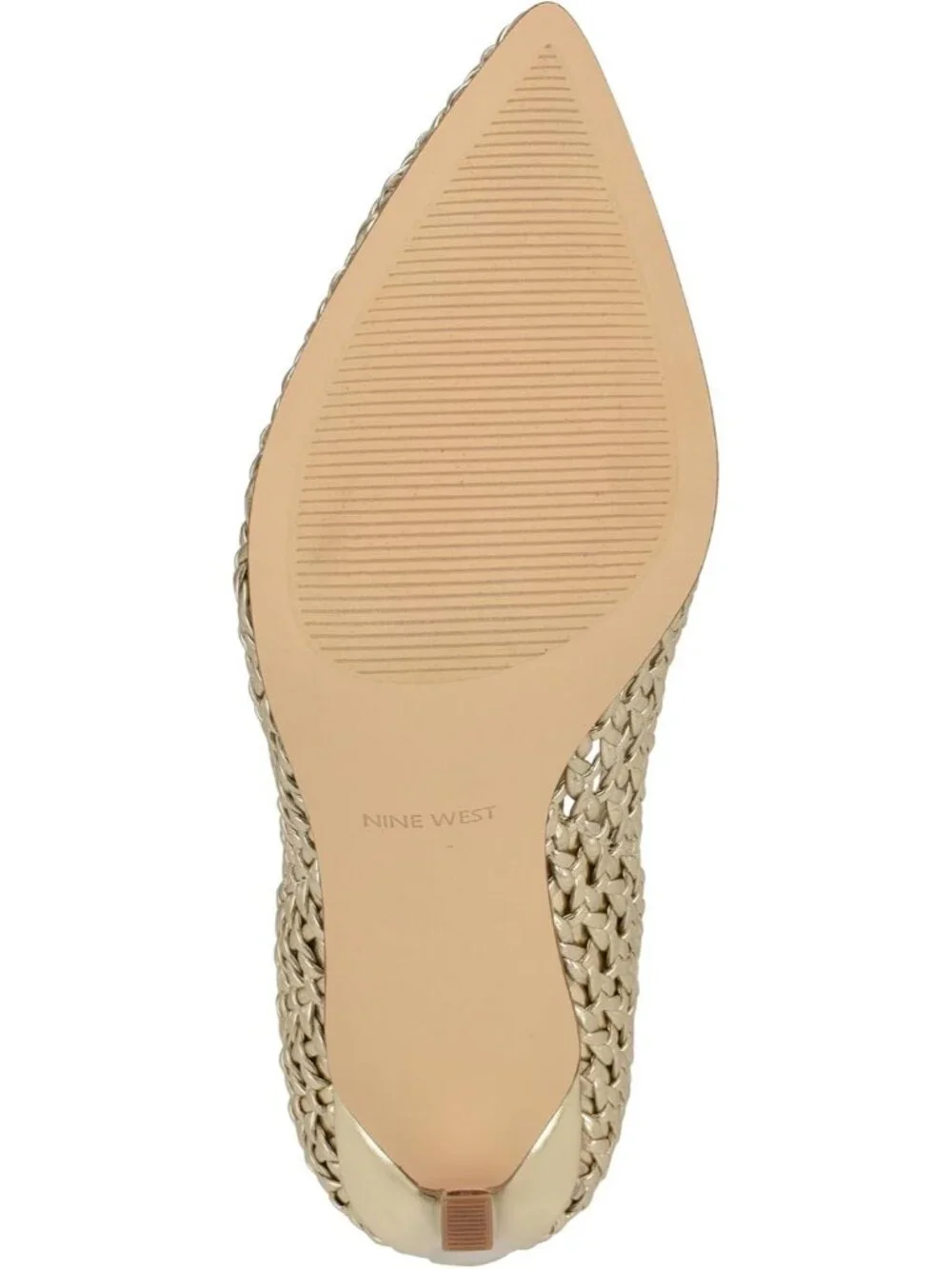 Women's Gold Pointed Toe Footbed Solid Tatiana Pump Casual Covered Heel Shoes